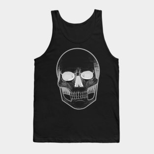 Grungy Goth Skull (White) Tank Top